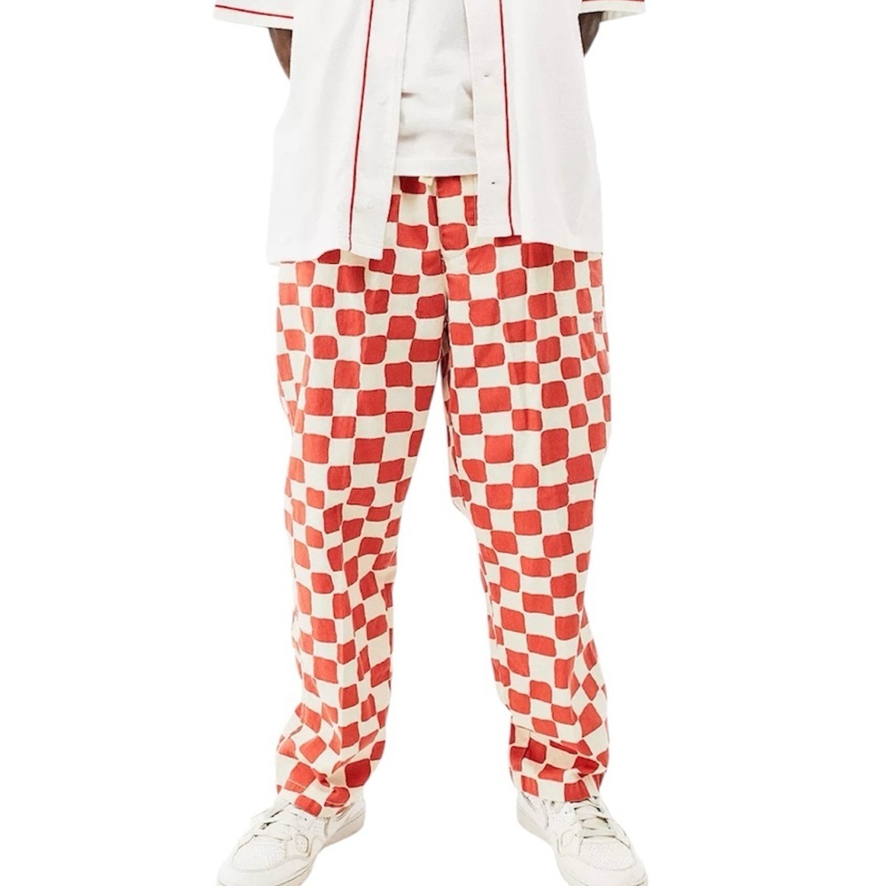 Urban Outfitters Orange Checkerboard Print Beach Pants